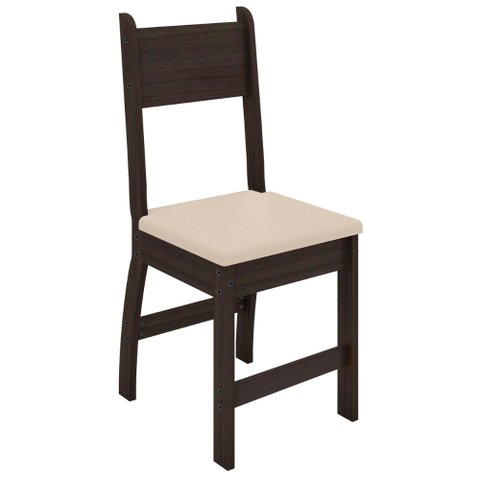 Kit 2 Cadeiras para Sala de Jantar Milano Fosco-Poliman - Amêndoa / Savana