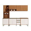 Ver imagem 2 de Cozinha Completa Venaly 13 Portas 2 Gavetas com Vidro CEC173 Cinamomo/Off White - Henn