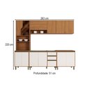 Ver imagem 4 de Cozinha Completa Venaly 13 Portas 2 Gavetas com Vidro CEC173 Cinamomo/Off White - Henn
