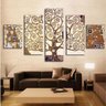 Quadro Decorativo Bordado Vida Árvore MDF 115x60cm 5 Peças - 1
