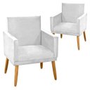 Ver imagem 1 de Kit 2 Poltronas Nina Cr Suede Branco para Escritório