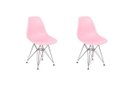 Ver imagem 1 de Kit 2 Cadeiras Charles Eames Eiffel Base Metal Design - Rosa