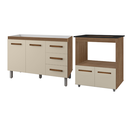 Ver imagem 2 de Kit Balcão para Pia 120cm Bianca + Balcão para Cooktop 4 Bocas Elisa - Savana/off White