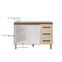 Ver imagem 4 de Kit Balcão para Pia 120cm Bianca + Balcão para Cooktop 4 Bocas Elisa - Savana/off White