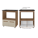 Ver imagem 3 de Kit Balcão para Pia 120cm Bianca + Balcão para Cooktop 4 Bocas Elisa - Savana/off White