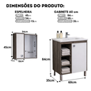 Ver imagem 4 de Gabinete Banheiro 60cm Argelia com Espelheira e Cuba
