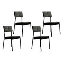 Ver imagem 1 de Cadeira Sala de Jantar Neo 1740 Kit 4 Uni Preto/grafite - Preto - Carraro