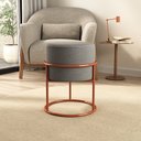 Ver imagem 2 de Puff Redondo Iron Argola Cinza Cobre/cinza