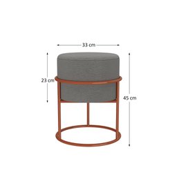 Puff Redondo Iron Argola Cinza Cobre/cinza - 5