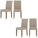 Ver imagem 1 de Kit de 4 Cadeiras Jade com Tecido em Suede Bordado Carvalho/fendi