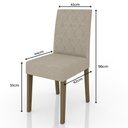 Ver imagem 4 de Kit de 4 Cadeiras Jade com Tecido em Suede Bordado Carvalho/fendi