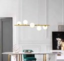Ver imagem 3 de Lustre Pendente Jabuticaba 5 Globos Vidro Espiral Molecular Dourado Bivolt