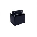 Ver imagem 1 de Organizador de Mesa Porta Utensilios 2 Divisórias Metal e Couro Sintetico Preto 15cm TH0041 BTC