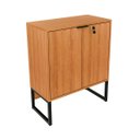 Ver mais imagens de Conjunto Escritório Com Mesa 1 Gaveta e 2 Armários Com Chave Cor: Amêndoa com Preto