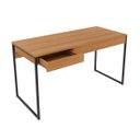 Ver imagem 2 de Conjunto Escritório Com Mesa 1 Gaveta e 2 Armários Com Chave Cor: Amêndoa com Preto
