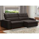 Ver imagem 2 de Sofá Retrátil Reclinável para Sala 4 Lugares 270cm Niels F04 Veludo Marrom Escuro - Lyam Decor