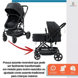 Carrinho de Bebe Passeio Reversível Moises Baby Style Wonder 15kg Dobravel Compacto Confortavel Ajus - 3