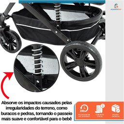 Carrinho de Bebe Passeio Reversível Moises Baby Style Wonder 15kg Dobravel Compacto Confortavel Ajus - 6