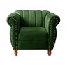Poltrona Realeza Chesterfield Cadeira Vintage Decoração Retrô - Veludo Verde - 1