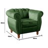 Poltrona Realeza Chesterfield Cadeira Vintage Decoração Retrô - Veludo Verde - 5