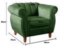 Ver imagem 5 de Poltrona Realeza Chesterfield Cadeira Vintage Decoração Retrô - Veludo Verde
