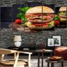 Quadros Decorativo 5 Peças Hambúrguer Lanche Lindo - 1
