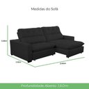 Ver imagem 6 de Sofá 2 Lugares 2,80m Retrátil Reclinável Veludo Andreia Lansofbr Cores Preto