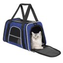 Ver imagem 7 de Bolsa Transporte Cao Gato Cachorro Pet Faixa Refletiva Animal de Estimaçao Pequeno Porte Viagem Pass