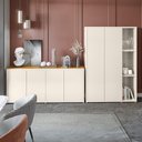 Ver imagem 1 de Conjunto Sala de Jantar 2 Peças Armário Alto e Buffet Balcão Hera - Via Nossa - Off White e