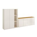 Ver imagem 2 de Conjunto Sala de Jantar 2 Peças Armário Alto e Buffet Balcão Hera - Via Nossa - Off White e