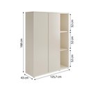 Ver imagem 3 de Conjunto Sala de Jantar 2 Peças Armário Alto e Buffet Balcão Hera - Via Nossa - Off White e