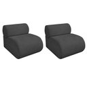 Ver imagem 1 de Kit 2 Poltronas Decorativas Orgânica Virgínia Linho - Doce Sonho Móveis Cinza Escuro