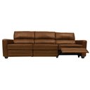 Ver imagem 2 de Sofá Sala de Cinema Elétrico Maldivas Reclinável Retrátil 4 Lugares 281cm Couro Caramelo Brilho G40