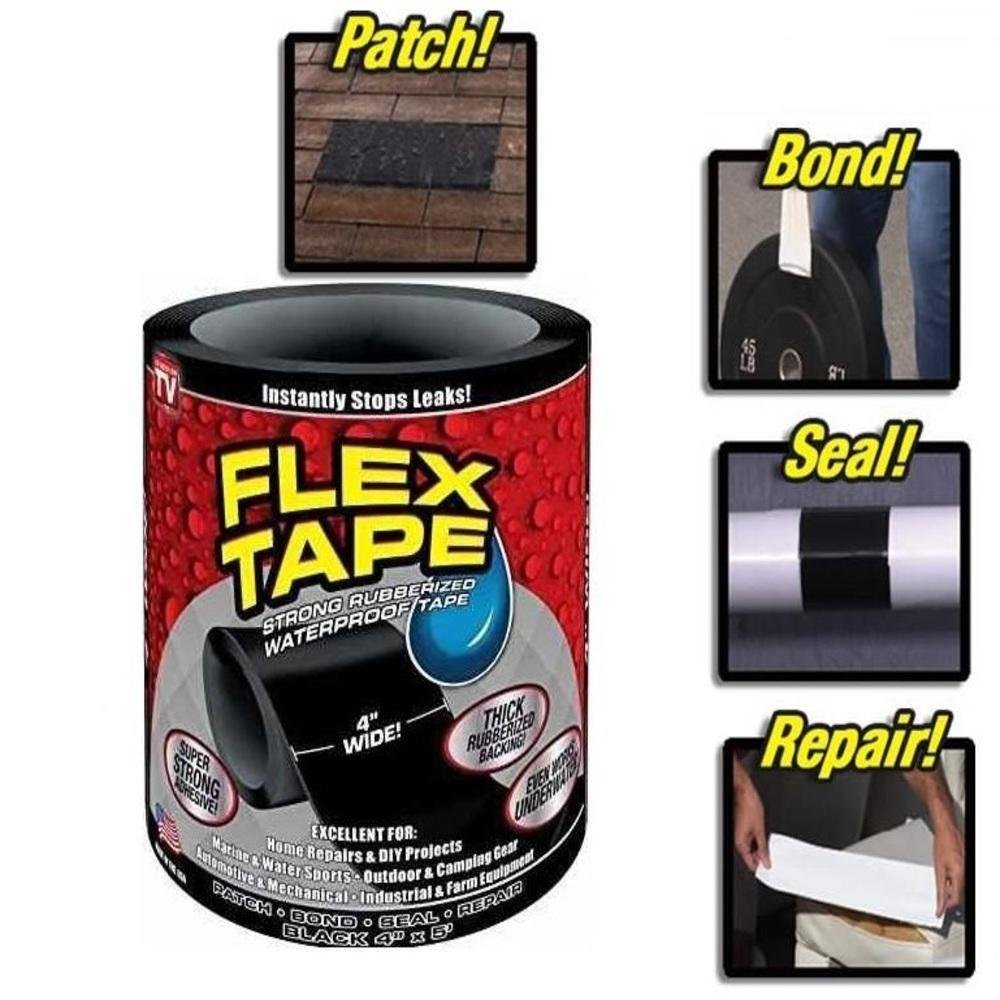 Fita Adesiva Flex Tape Black Cola Tudo para Casa , com 150cm - 1