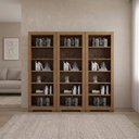 Ver imagem 1 de Kit 3 Estantes de Livros 63CMX187CM Multiuso 5 Prateleiras Flex Marrom/Cinamomo