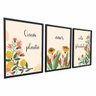 Kit Placas Com Moldura Amor Flores Plantas Cozinha Sala - 2