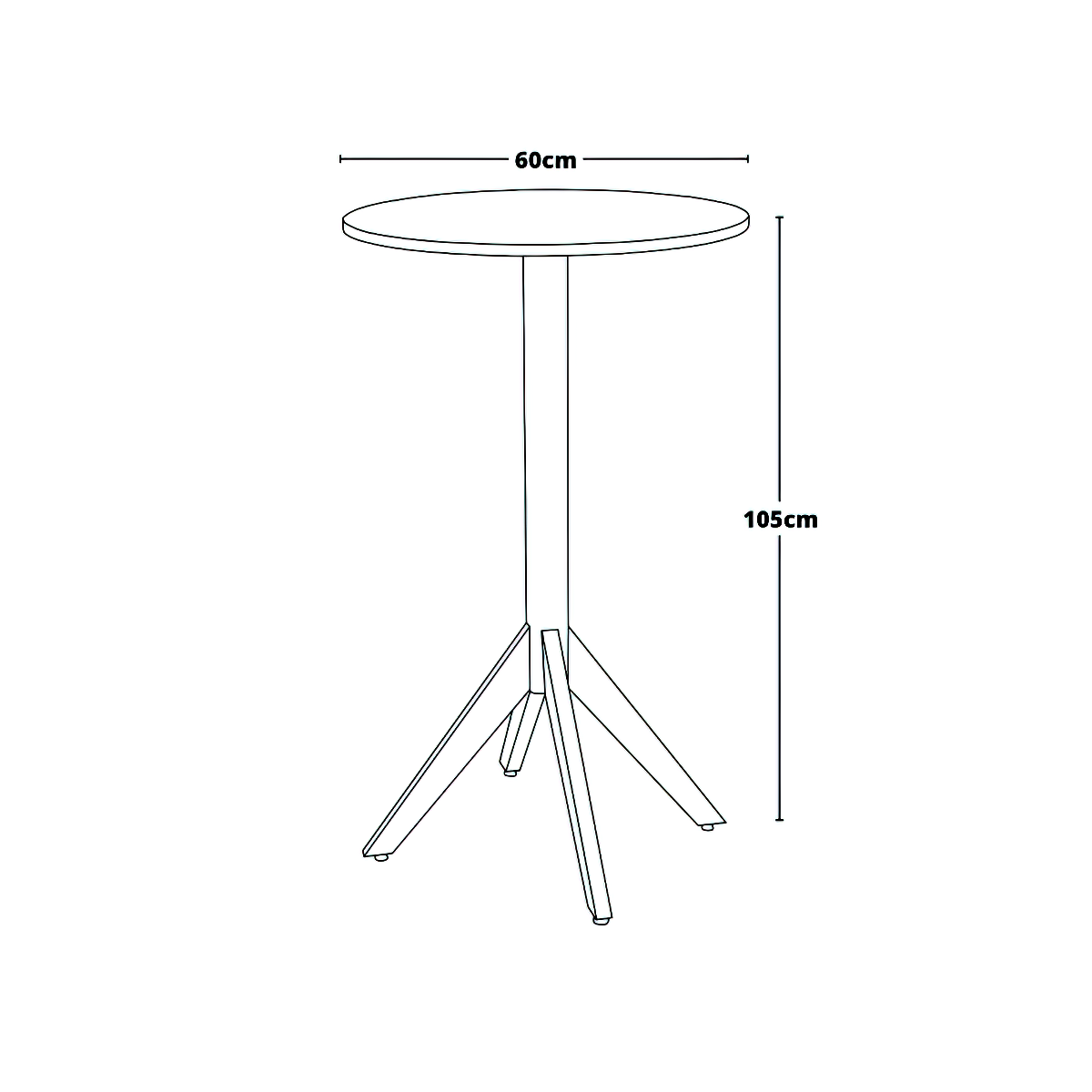 Mesa Bistrô Alta para Bar em Madeira Tampo 60cm Napole Decor:Preto - 5