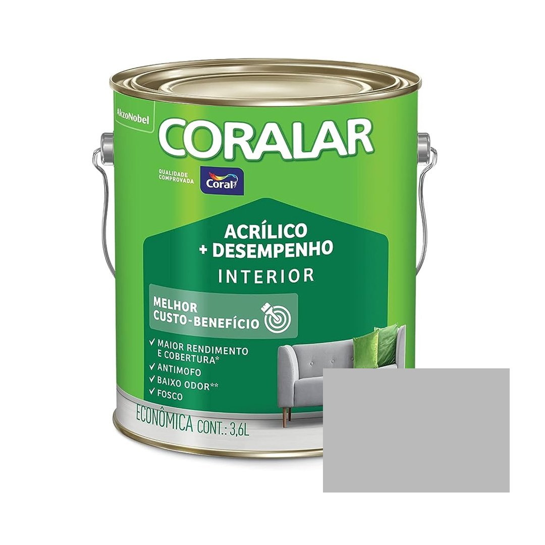 Tinta Acrílica Coralar Mais Desempenho Dia Nublado 3,6 litros Coral Coralar + Desempenho