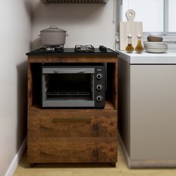 Balcão para Cooktop e Forno 1 Gaveta Smart Espresso Móveis - 1