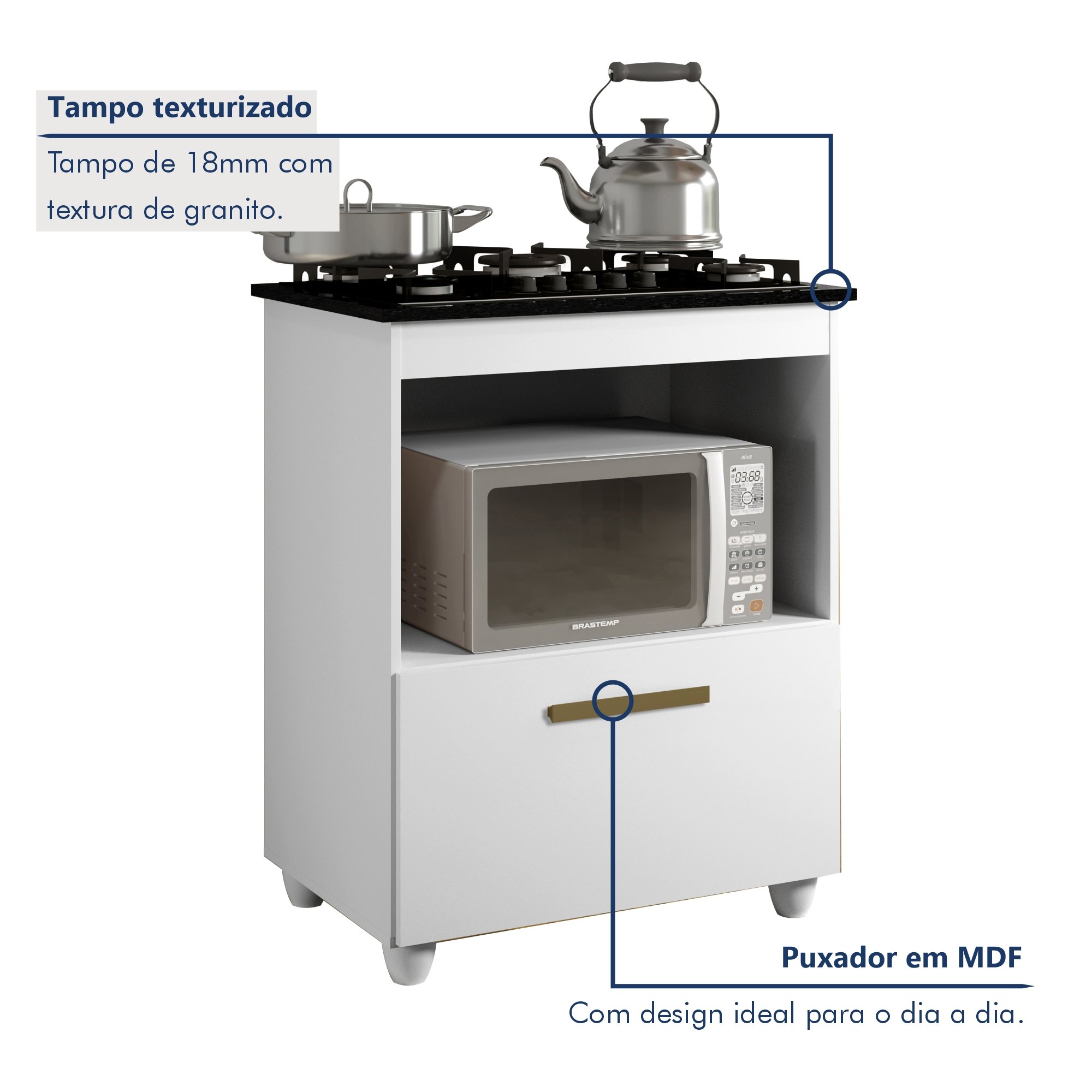 Balcão para Cooktop e Forno Smart Yescasa - 3