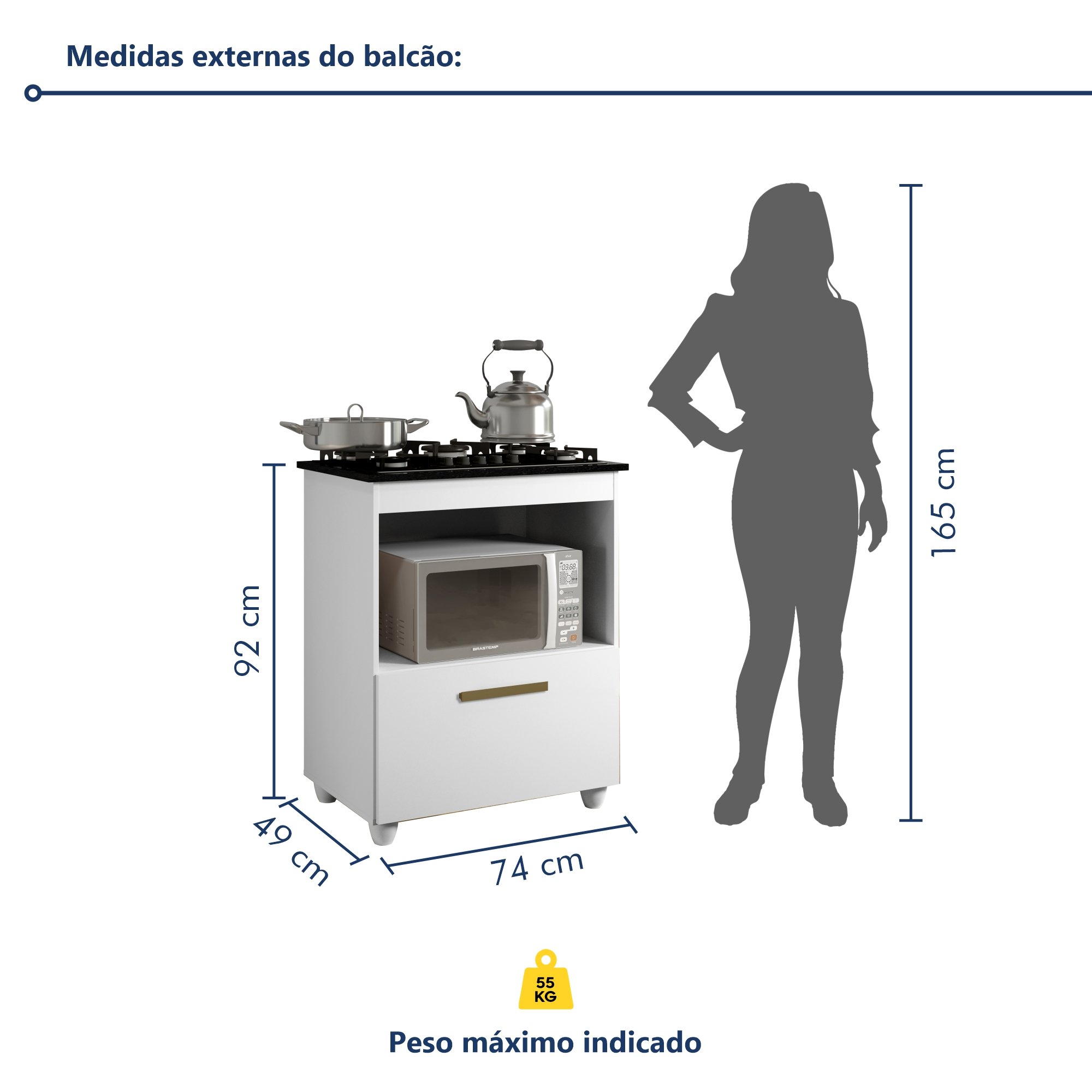 Balcão para Cooktop e Forno Smart Yescasa - 8