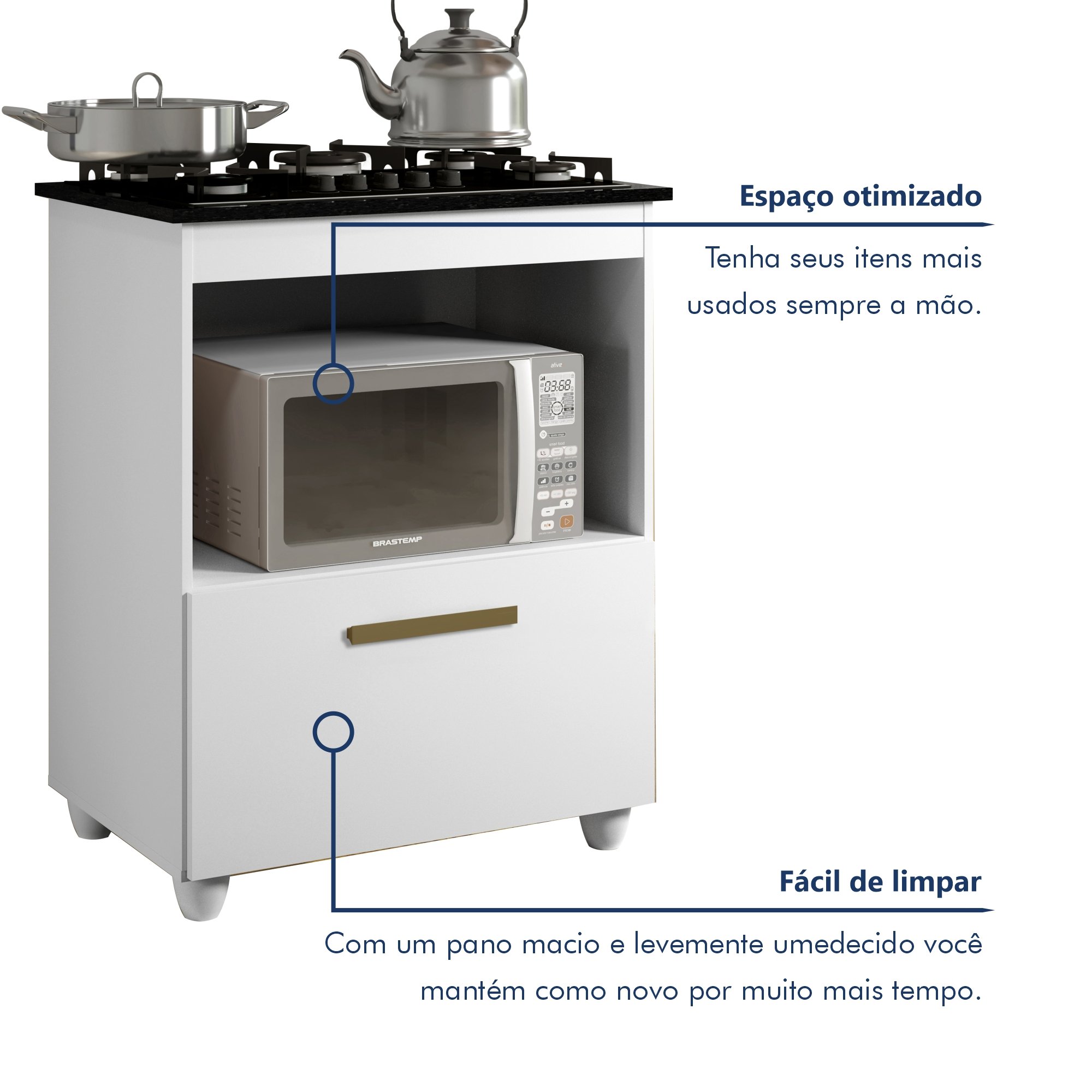 Balcão para Cooktop e Forno Smart Yescasa - 4