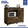 Balcão para Cooktop e Forno 2 Portas 1 Gaveta Clara Espresso Móveis - 5