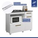 Ver mais imagens de Balcão para Cooktop e Forno 2 Portas 1 Gaveta Clara Yescasa