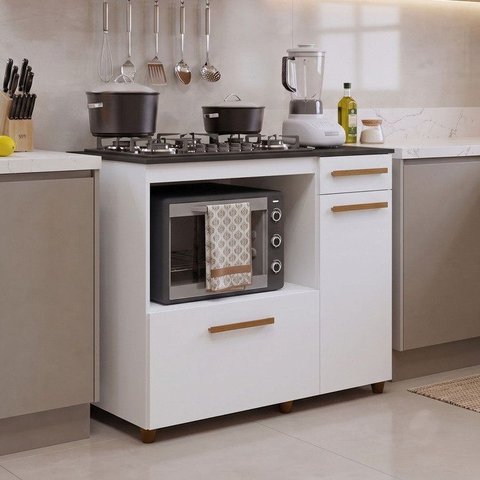 Balcão para Cooktop e Forno 2 Portas 1 Gaveta Clara Yescasa