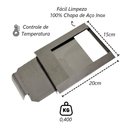 Ver imagem 2 de Registro Regulador Chamine Chapa Aço Inox Popular 15x20cm