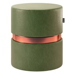Kit 05 Puffs Bancos Decorativos Redondo Porto 49x43cm Corano Verde - Desk Design - 3