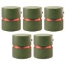 Kit 05 Puffs Bancos Decorativos Redondo Porto 49x43cm Corano Verde - Desk Design - 1