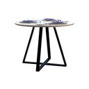 Ver imagem 2 de Mesa Pés Ferro Jantar Sala Cozinha Industrial Laís 90 Cm Redondo Off White