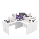Ver imagem 2 de Estação Trabalho Ilha de Canto em L 120x60cm com Gavetas Netmobil - Branco